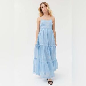 Urban Outfitters Hana Embroidered Maxi Dress Womens Size L